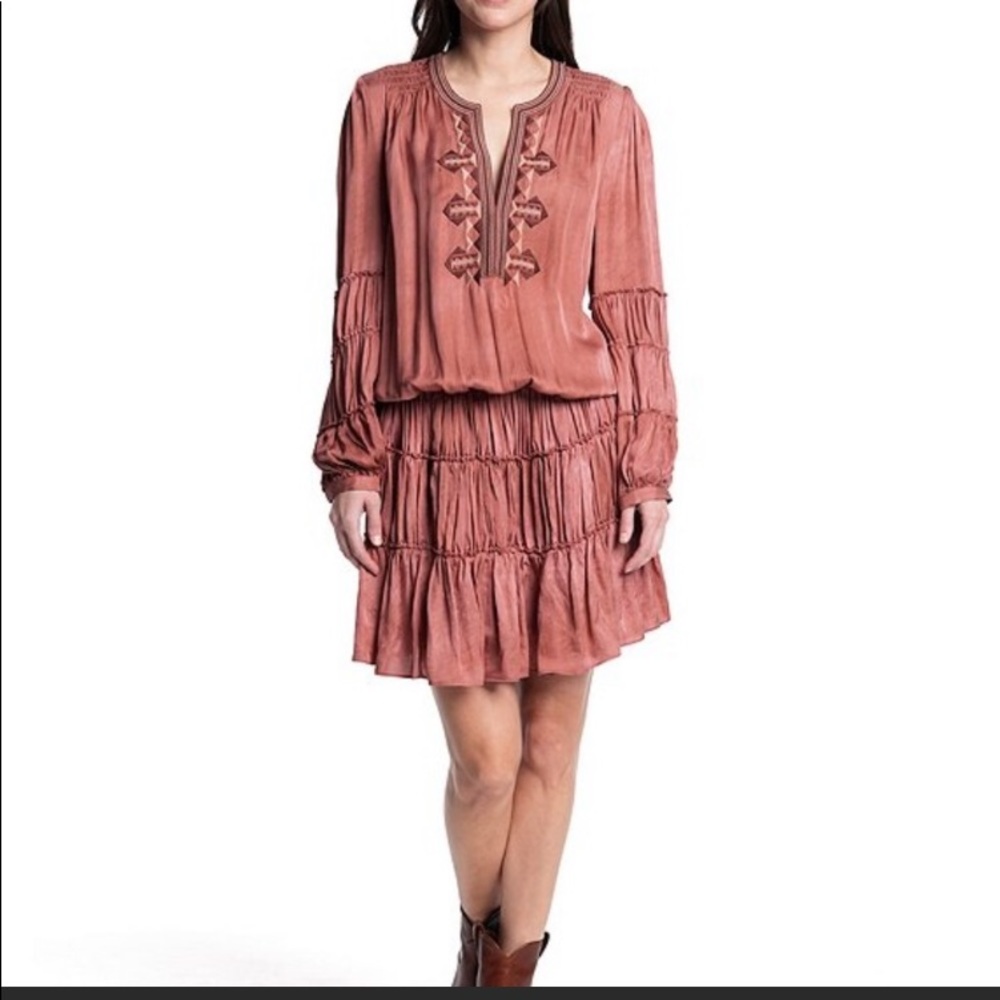 🥳HP Frye Odetta Embroidered Split balloon dress